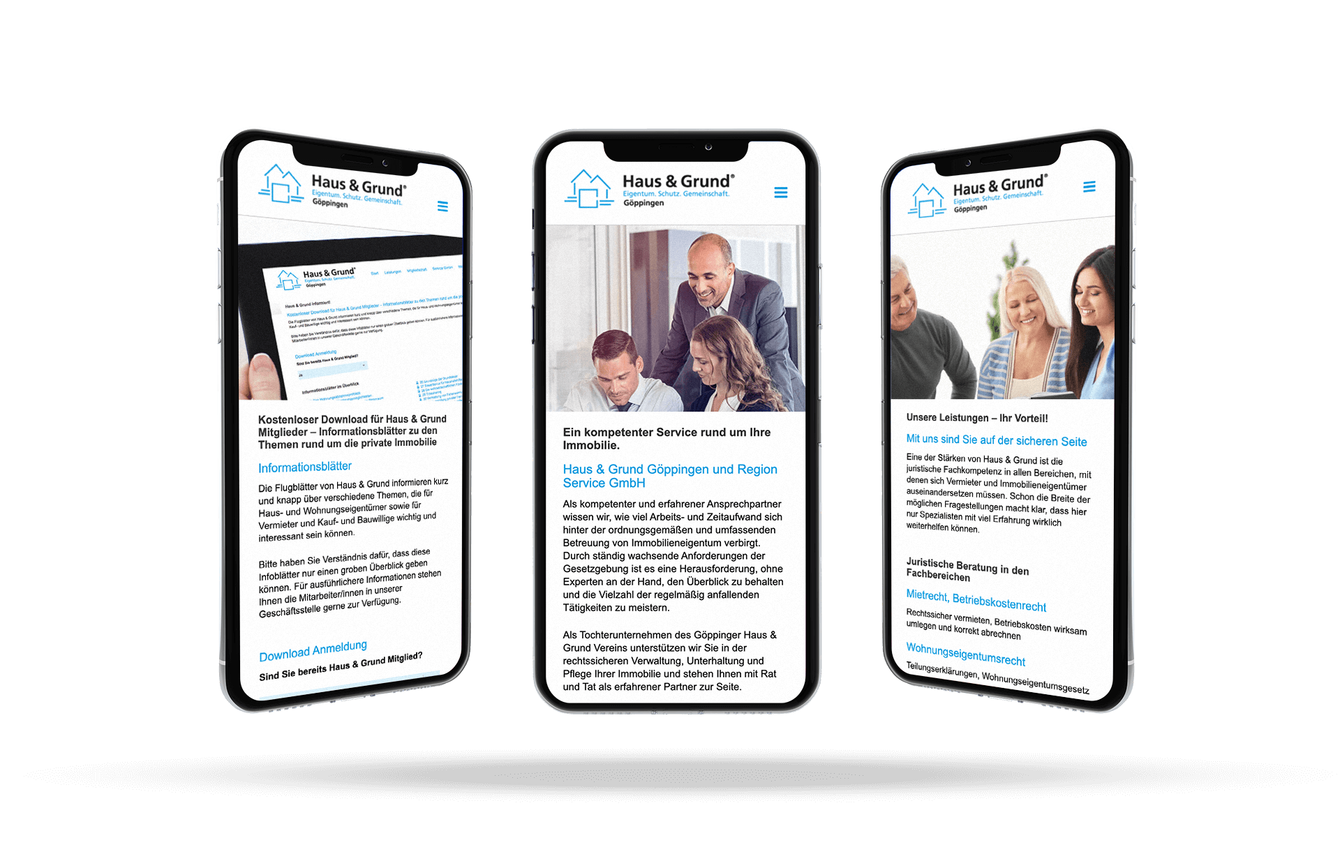 Website von Haus und Grund Göppingen Mobile